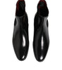 Bottes mi-mollet en cuir noir Dolce & Gabbana