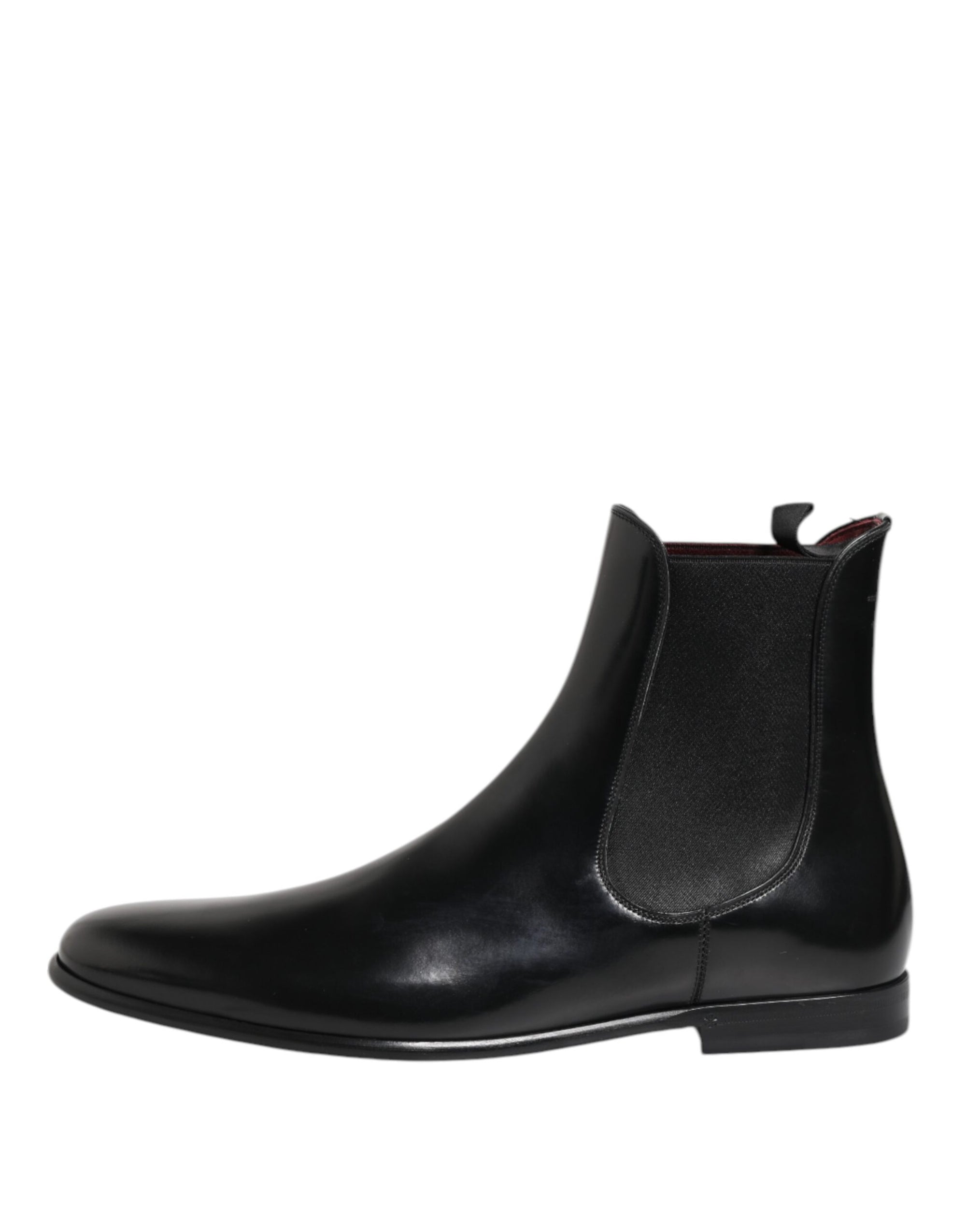 Bottes mi-mollet en cuir noir Dolce & Gabbana