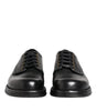 Dolce & Gabbana Black Leather Lace Up Derby Formal Shoes