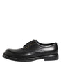 Dolce & Gabbana Black Leather Lace Up Derby Formal Shoes