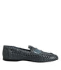 Mocassins à enfiler en raphia tissé bleu Dolce &amp; Gabbana