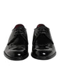 Dolce & Gabbana Black Leather Lace Up Men Derby Formal Shoes