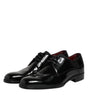Dolce & Gabbana Black Leather Lace Up Men Derby Formal Shoes