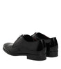 Dolce & Gabbana Black Leather Lace Up Men Derby Formal Shoes