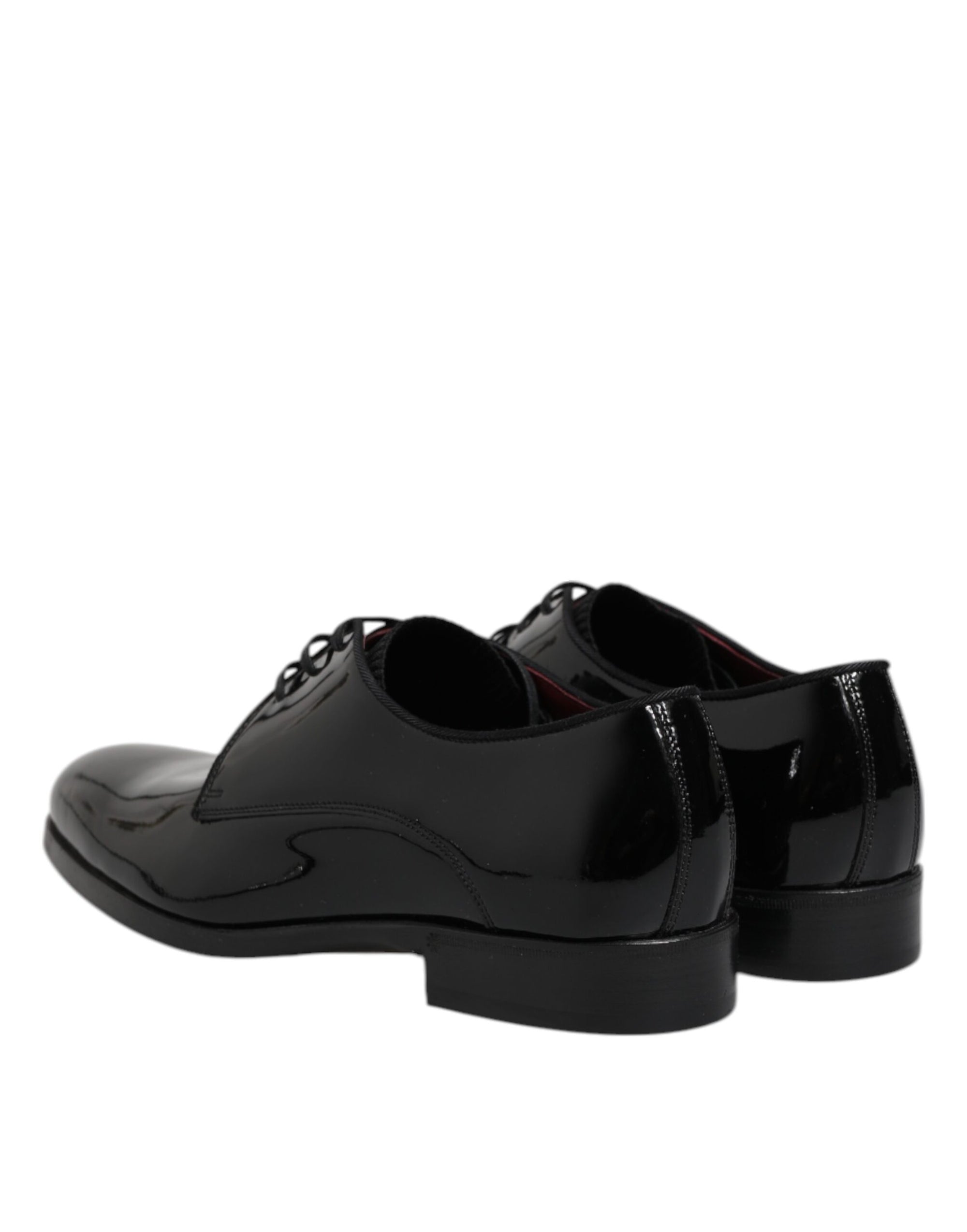 Dolce & Gabbana Black Leather Lace Up Men Derby Formal Shoes