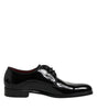 Dolce & Gabbana Black Leather Lace Up Men Derby Formal Shoes