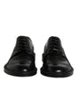 Dolce & Gabbana Black Leather Lace Up Men Derby Formal Shoes