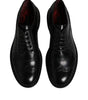 Dolce & Gabbana Black Leather Lace Up Men Derby Formal Shoes