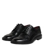 Dolce & Gabbana Black Leather Lace Up Men Derby Formal Shoes
