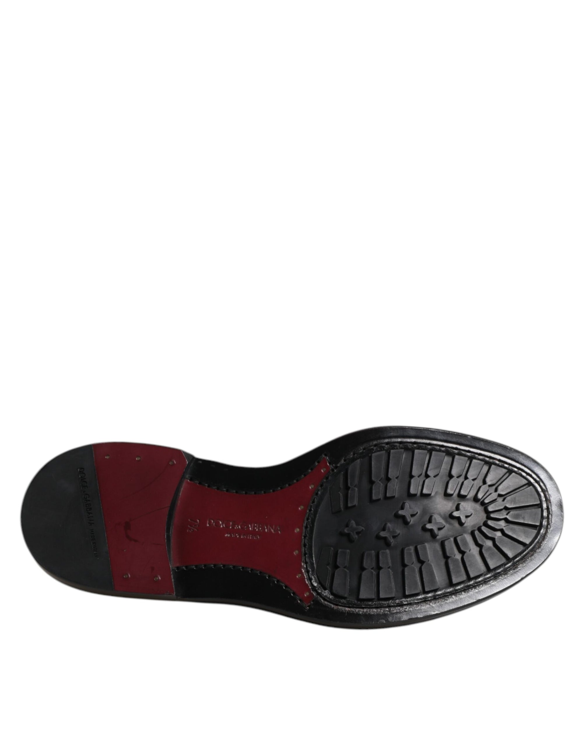 Dolce & Gabbana Black Leather Lace Up Men Derby Formal Shoes