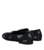 Dolce & Gabbana Blue Logo Cotton Loafers Formal Dress Shoes
