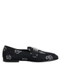 Dolce & Gabbana Blue Logo Cotton Loafers Formal Dress Shoes