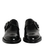 Dolce & Gabbana Black Leather Monk Strap Derby Formal Shoes
