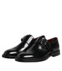 Dolce & Gabbana Black Leather Monk Strap Derby Formal Shoes
