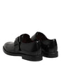 Dolce & Gabbana Black Leather Monk Strap Derby Formal Shoes