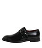 Dolce & Gabbana Black Leather Monk Strap Derby Formal Shoes