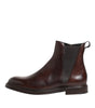 Dolce & Gabbana Brown Chelsea Leather Mid Calf Boots Shoes