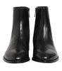Dolce & Gabbana Black Leather Mid Calf Men Boots Shoes