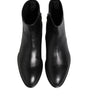 Dolce & Gabbana Black Leather Mid Calf Men Boots Shoes
