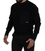 Dolce &amp; Gabbana Black Cotton Crewneck Sweatshirt Sweater