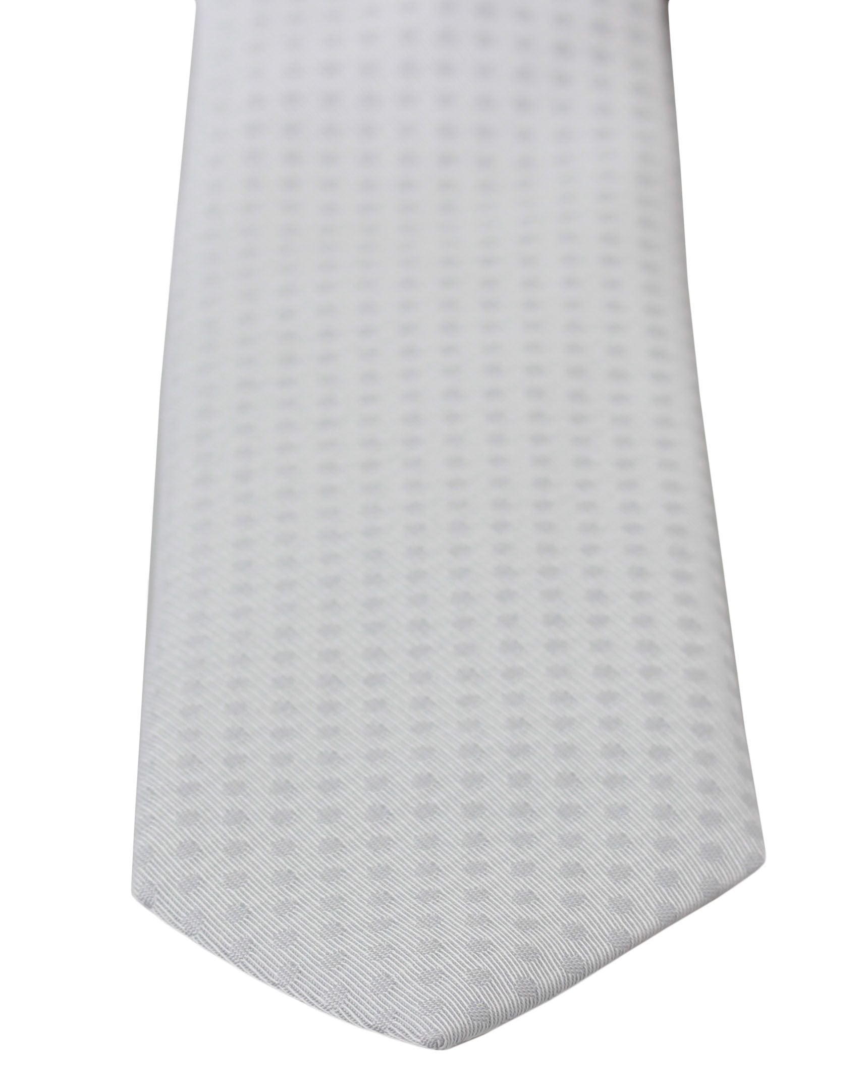 Dolce &amp; Gabbana Elegant White Patterned Silk Blend Neck Tie
