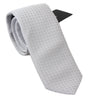 Dolce &amp; Gabbana Elegant White Patterned Silk Blend Neck Tie