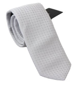 Dolce &amp; Gabbana Elegant White Patterned Silk Blend Neck Tie