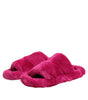 Dolce & Gabbana Pink Acrylic Faux Fur Mens Flats Sandals Shoes
