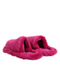 Dolce & Gabbana Pink Acrylic Faux Fur Mens Flats Sandals Shoes