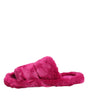 Dolce & Gabbana Pink Acrylic Faux Fur Mens Flats Sandals Shoes