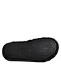 Dolce & Gabbana Black Faux Fur Flats Men Sandals Shoes