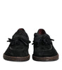 Dolce & Gabbana Black Suede Tassel Embellished Loafers Shoes
