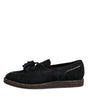 Dolce & Gabbana Black Suede Tassel Embellished Loafers Shoes