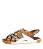 Dolce & Gabbana Brown Leather Studded Slides Sandals Shoes