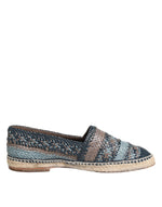 Espadrilles Dolce &amp; Gabbana en cuir de buffle tressé bleu gris