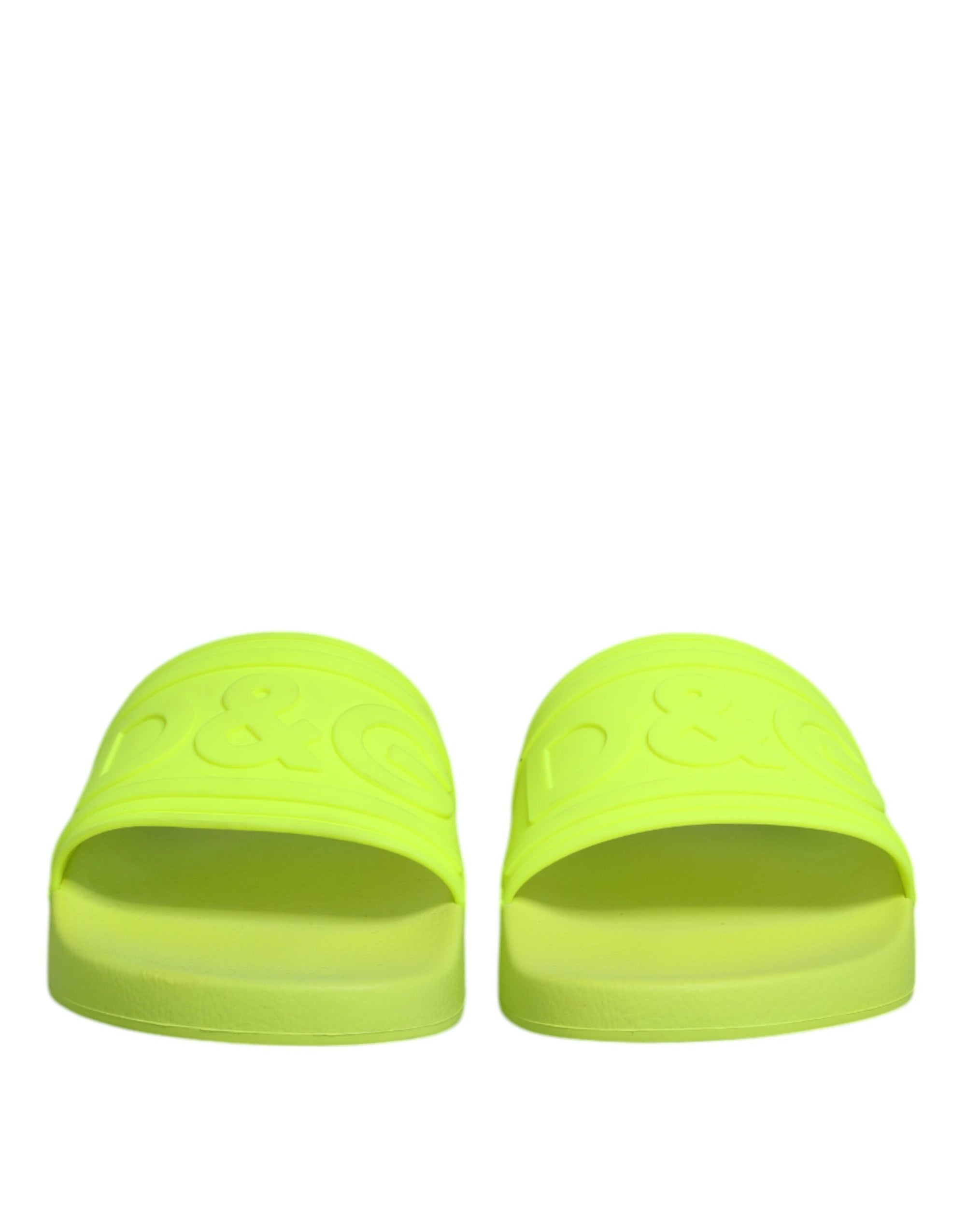 Sandales à enfiler en caoutchouc vert Dolce &amp; Gabbana, chaussures de plage