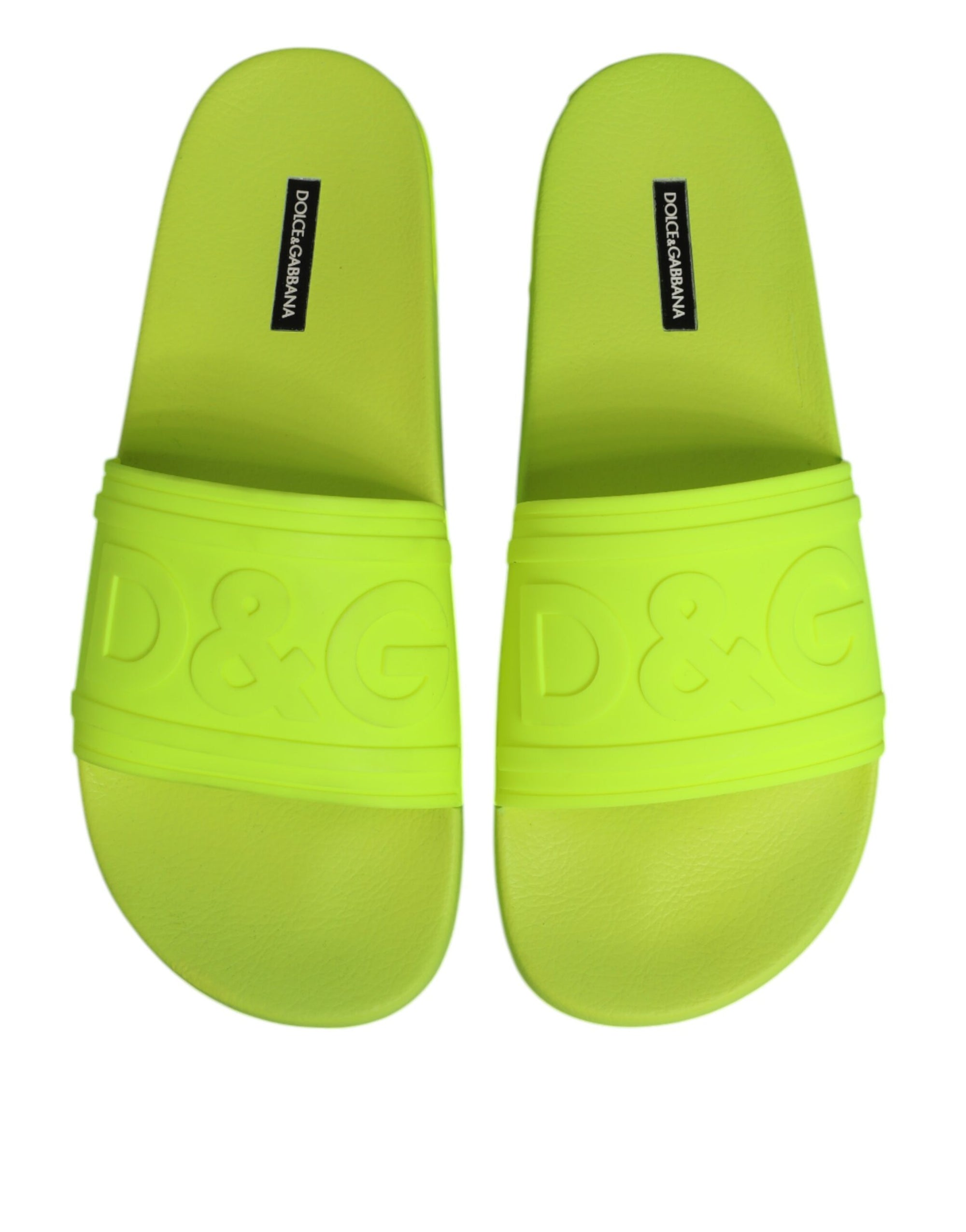 Sandales à enfiler en caoutchouc vert Dolce &amp; Gabbana, chaussures de plage