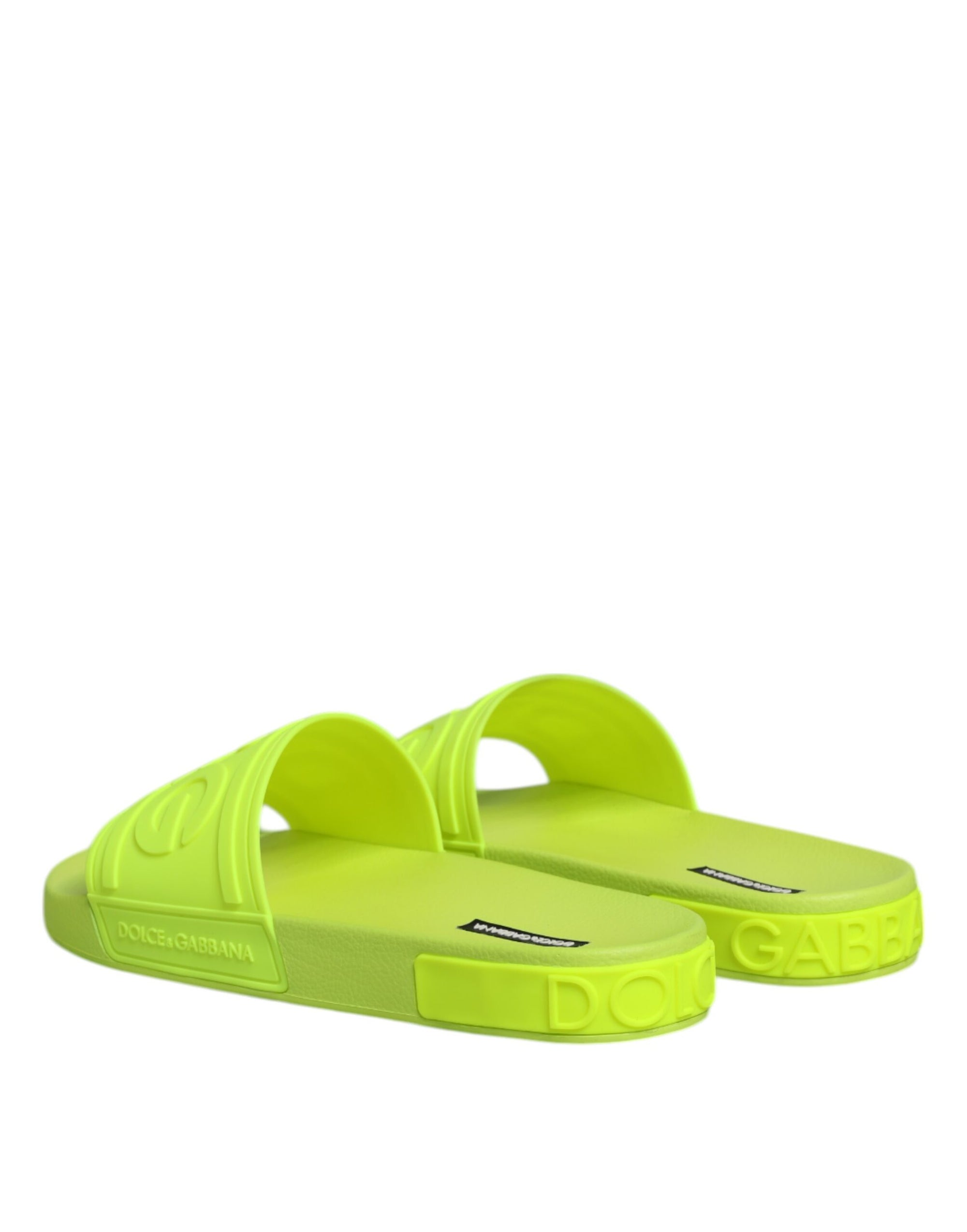 Sandales à enfiler en caoutchouc vert Dolce &amp; Gabbana, chaussures de plage