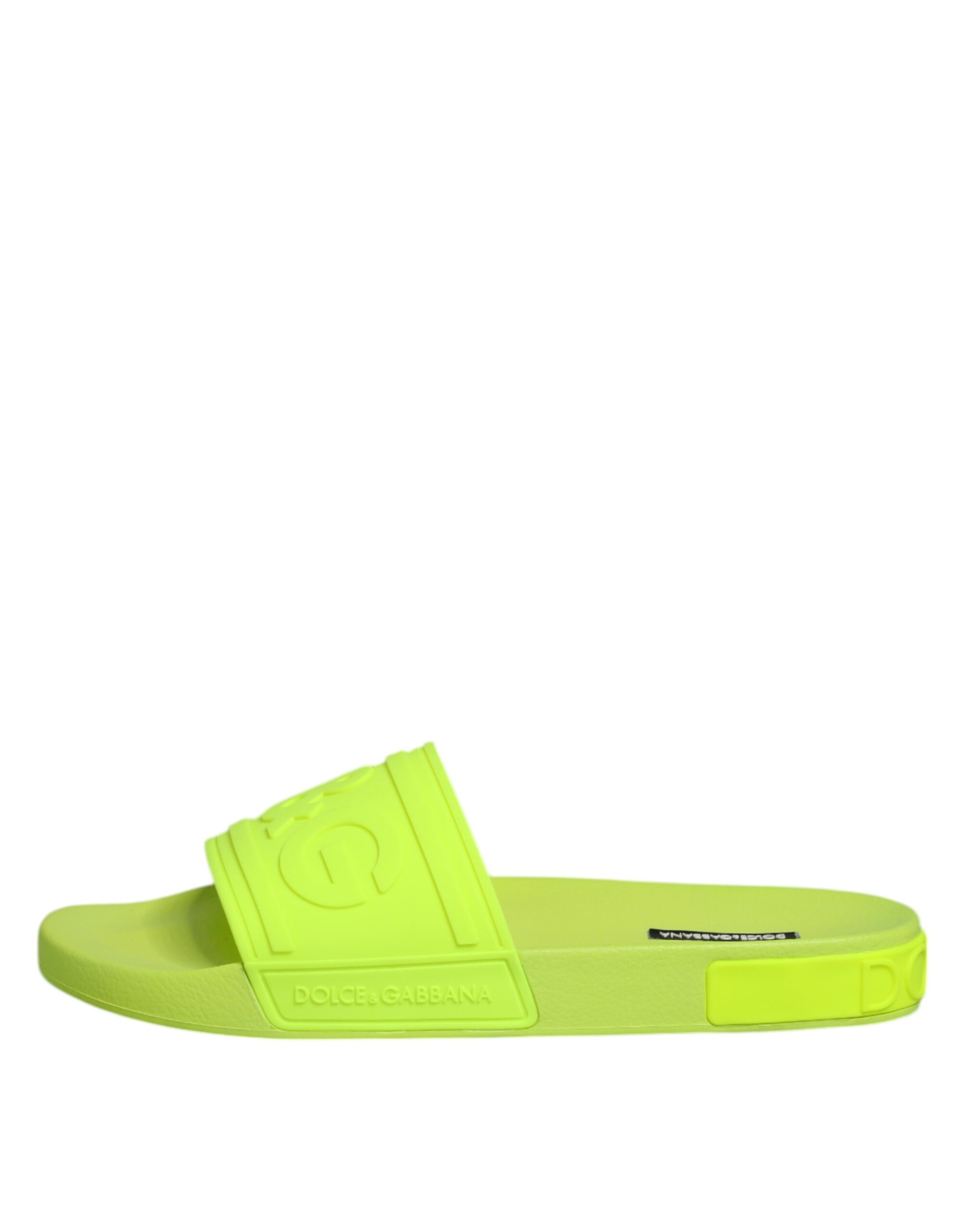 Sandales à enfiler en caoutchouc vert Dolce &amp; Gabbana, chaussures de plage