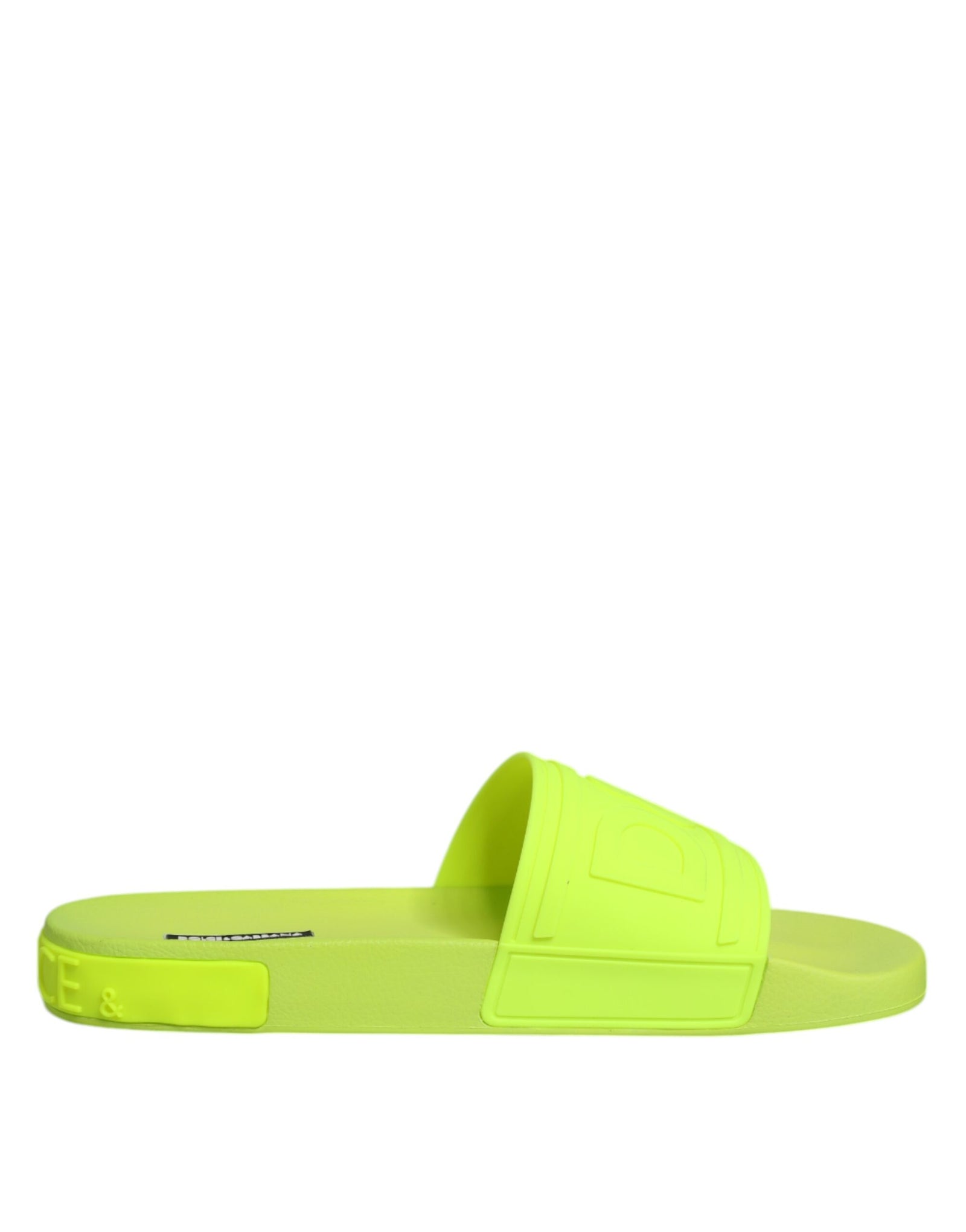 Dolce &amp; Gabbana Green Rubber Slides Sandals Beachwear Shoes