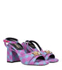 Plateformes en tissu rose Versace