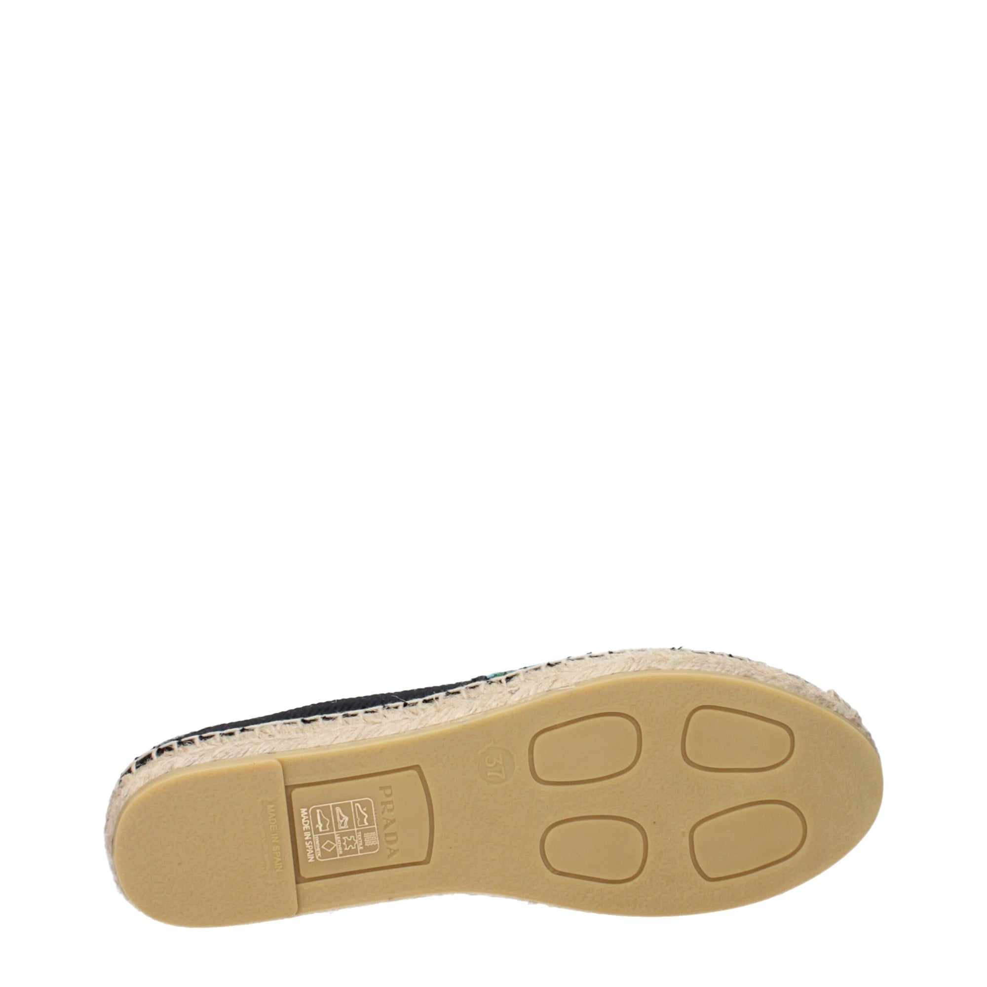 Espadrilles en tissu noir Prada
