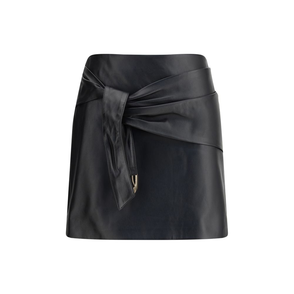 Mini-jupe en cuir d'agneau Versace