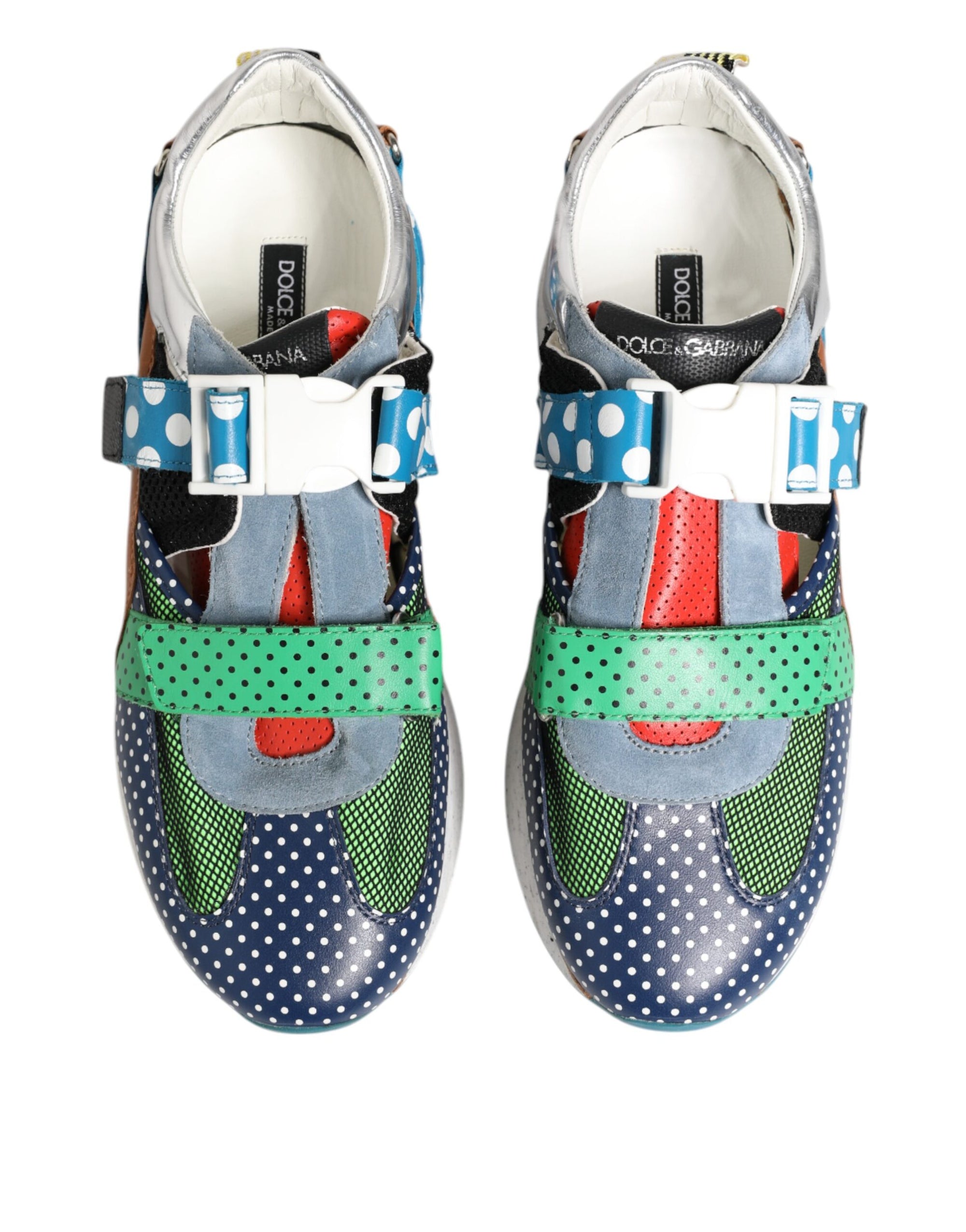 Dolce &amp; Gabbana Multicolor Leather Low Top Sneakers Shoes