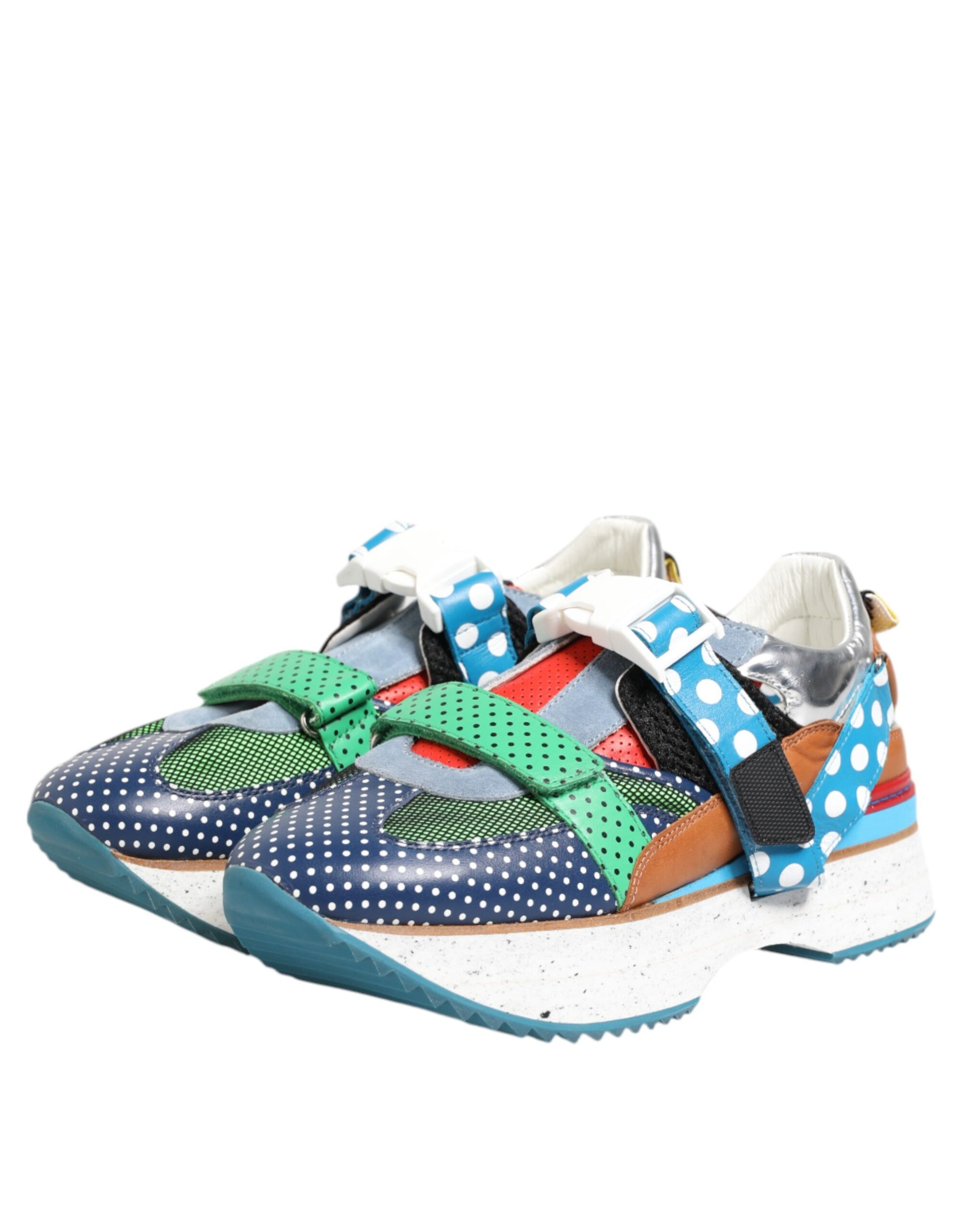 Dolce &amp; Gabbana Multicolor Leather Low Top Sneakers Shoes