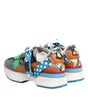 Dolce &amp; Gabbana Multicolor Leather Low Top Sneakers Shoes