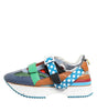 Dolce &amp; Gabbana Multicolor Leather Low Top Sneakers Shoes