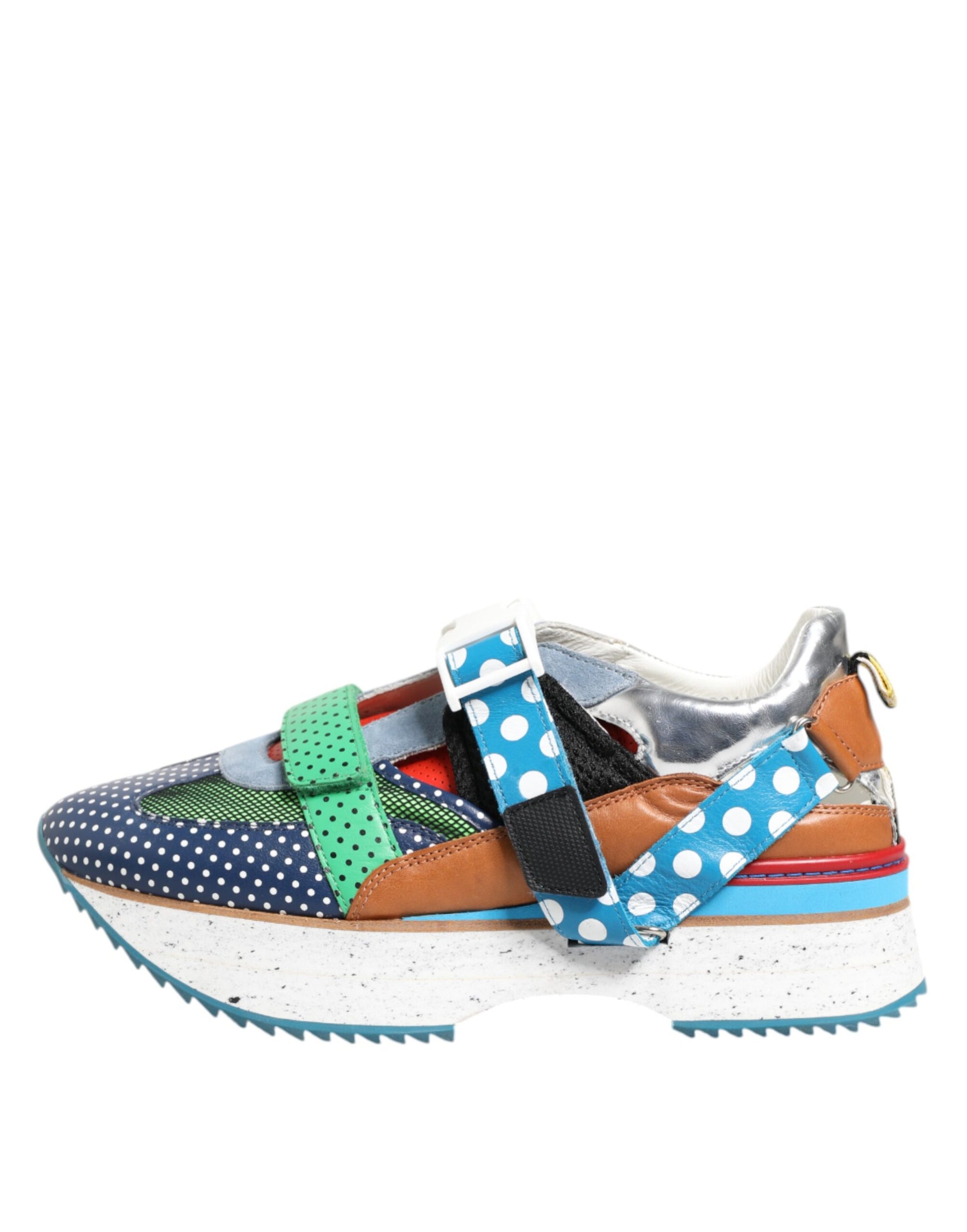 Dolce &amp; Gabbana Multicolor Leather Low Top Sneakers Shoes