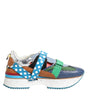 Dolce &amp; Gabbana Multicolor Leather Low Top Sneakers Shoes