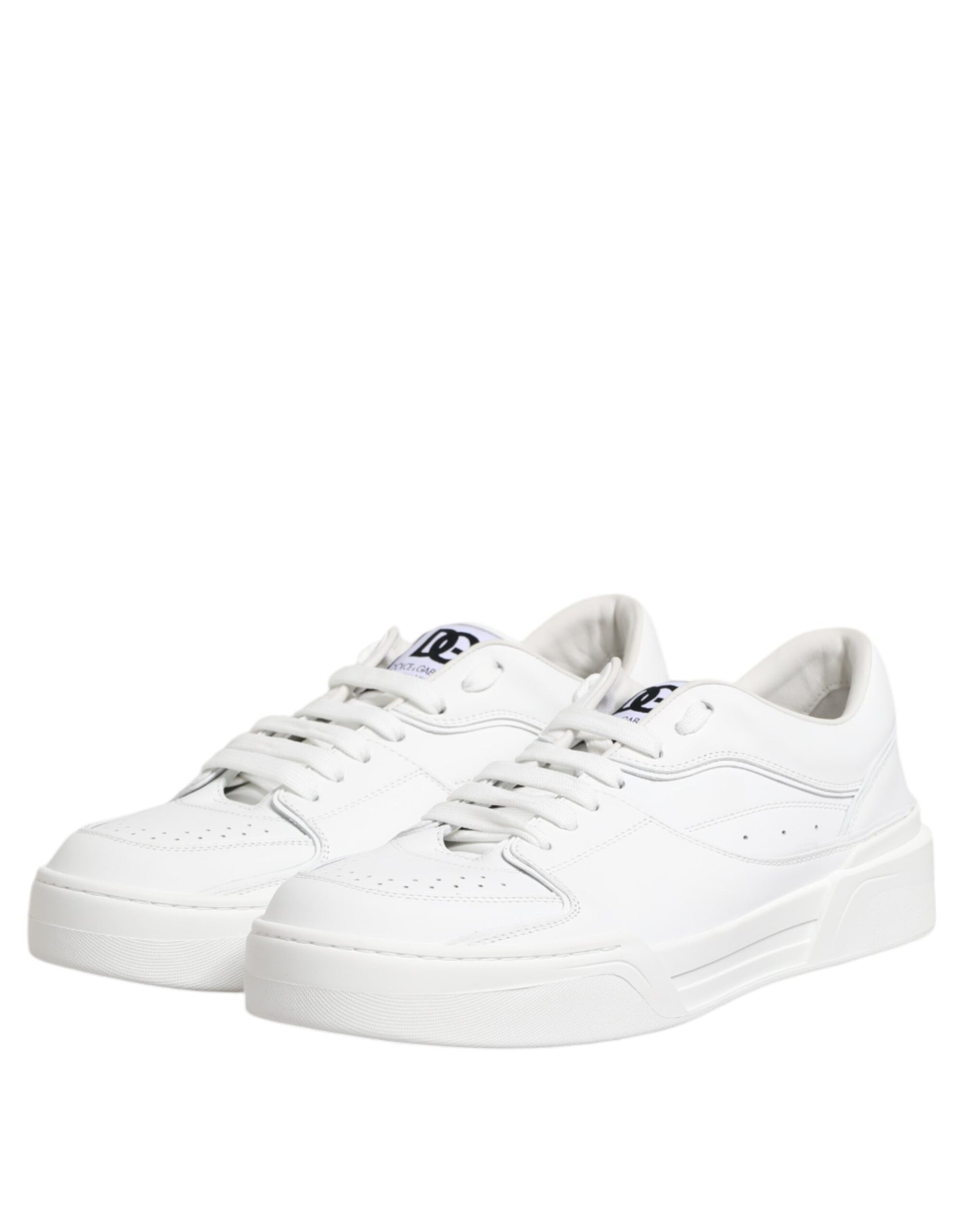 Dolce &amp; Gabbana White Miami Leather Low Top Sneakers Shoes